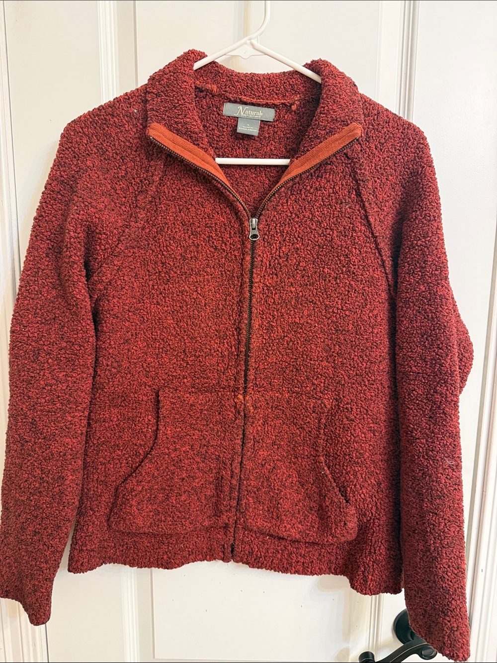 Natural Reflections Rust Zip-Front Teddy Jacket